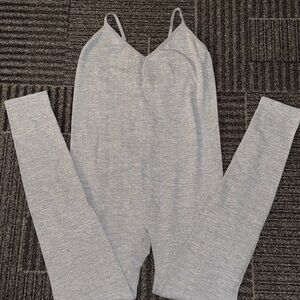 Slim Fit Grey Jumpsuit